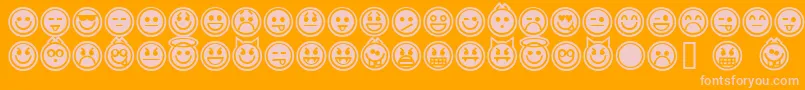 フォントEmoticonsOutline – オレンジの背景にピンクのフォント