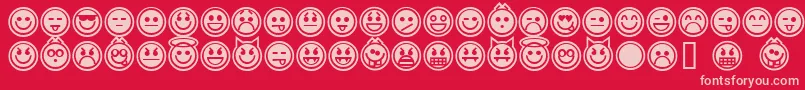 Шрифт EmoticonsOutline – розовые шрифты на красном фоне