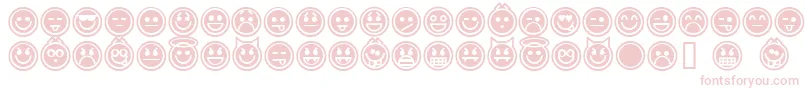 Шрифт EmoticonsOutline – розовые шрифты на белом фоне