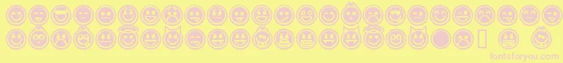 Czcionka EmoticonsOutline – różowe czcionki na żółtym tle