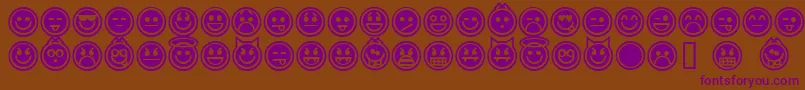 Шрифт EmoticonsOutline – фиолетовые шрифты на коричневом фоне