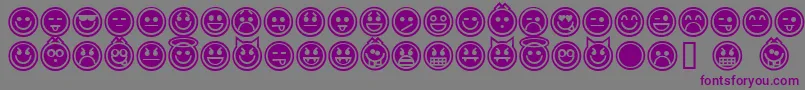Шрифт EmoticonsOutline – фиолетовые шрифты на сером фоне