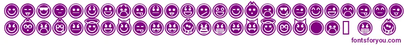 Czcionka EmoticonsOutline – fioletowe czcionki na białym tle