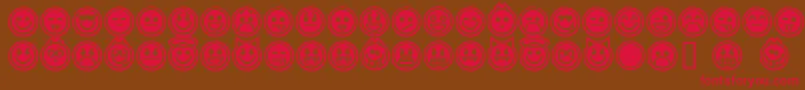 Шрифт EmoticonsOutline – красные шрифты на коричневом фоне