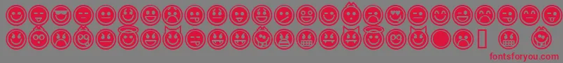 Шрифт EmoticonsOutline – красные шрифты на сером фоне