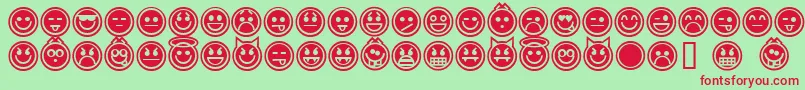 EmoticonsOutline Font – Red Fonts on Green Background