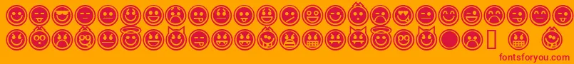 Шрифт EmoticonsOutline – красные шрифты на оранжевом фоне