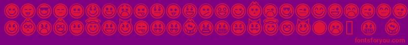 Шрифт EmoticonsOutline – красные шрифты на фиолетовом фоне