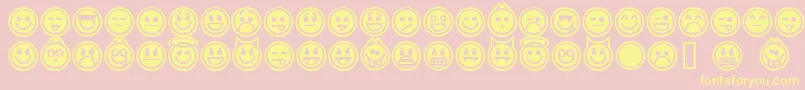 EmoticonsOutline-Schriftart – Gelbe Schriften auf rosa Hintergrund