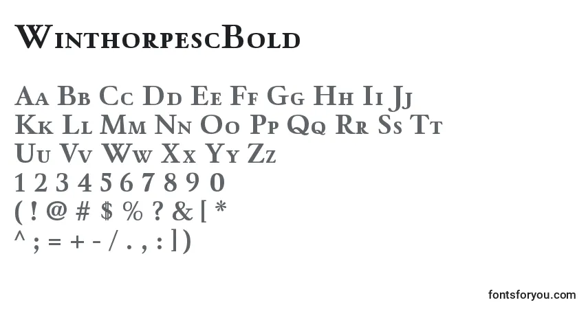 A fonte WinthorpescBold – alfabeto, números, caracteres especiais