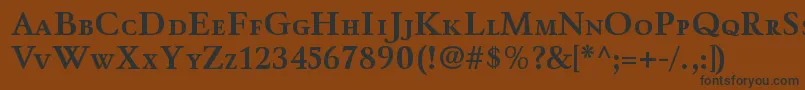 WinthorpescBold-fontti – mustat fontit ruskealla taustalla