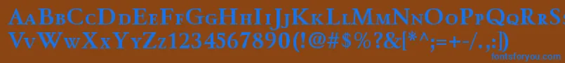 Czcionka WinthorpescBold – niebieskie czcionki na brązowym tle