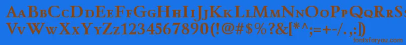 WinthorpescBold-Schriftart – Braune Schriften auf blauem Hintergrund