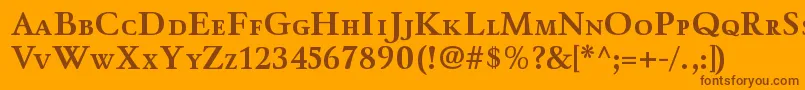 WinthorpescBold-fontti – ruskeat fontit oranssilla taustalla