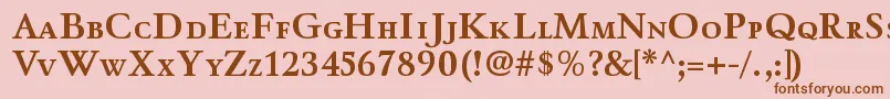 WinthorpescBold-fontti – ruskeat fontit vaaleanpunaisella taustalla