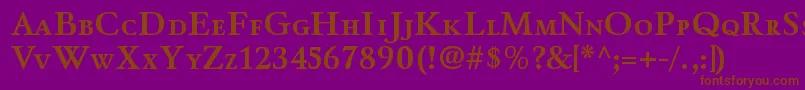 WinthorpescBold-Schriftart – Braune Schriften auf violettem Hintergrund