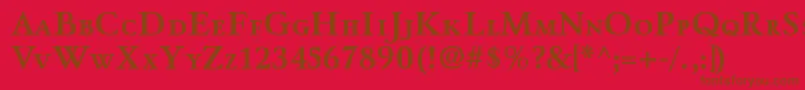 WinthorpescBold-fontti – ruskeat fontit punaisella taustalla