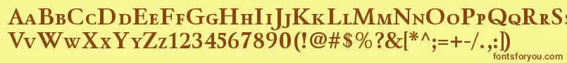 WinthorpescBold-Schriftart – Braune Schriften auf gelbem Hintergrund