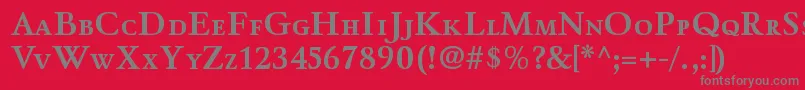 フォントWinthorpescBold – 赤い背景に灰色の文字