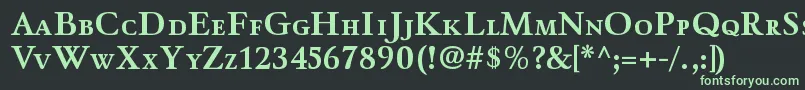 フォントWinthorpescBold – 黒い背景に緑の文字