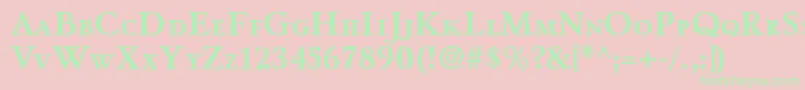 フォントWinthorpescBold – ピンクの背景に緑の文字