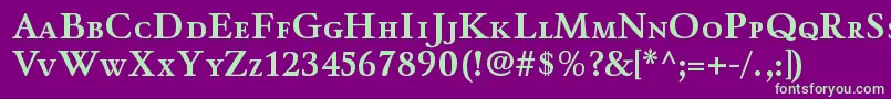 フォントWinthorpescBold – 紫の背景に緑のフォント