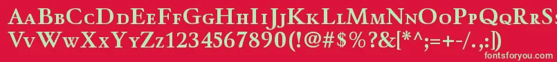 フォントWinthorpescBold – 赤い背景に緑の文字