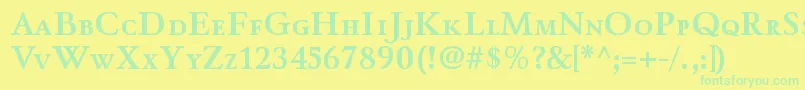 WinthorpescBold Font – Green Fonts on Yellow Background