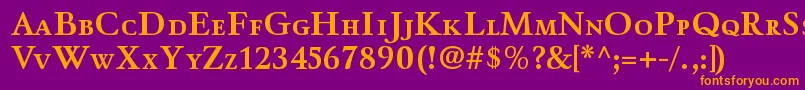WinthorpescBold-fontti – oranssit fontit violetilla taustalla