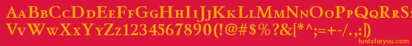 フォントWinthorpescBold – 赤い背景にオレンジの文字