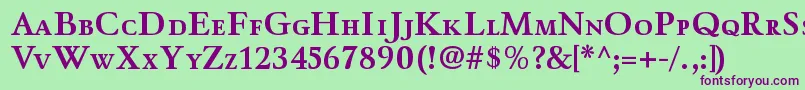 WinthorpescBold-fontti – violetit fontit vihreällä taustalla