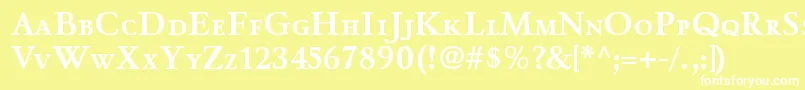WinthorpescBold-fontti – valkoiset fontit keltaisella taustalla