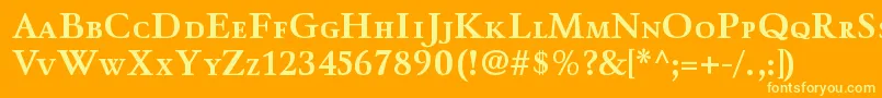 WinthorpescBold-fontti – keltaiset fontit oranssilla taustalla