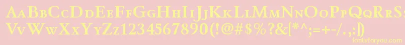 WinthorpescBold-Schriftart – Gelbe Schriften auf rosa Hintergrund