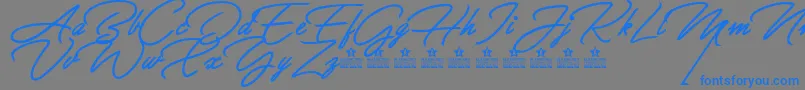 GreatDayBoldPersonalUse-Schriftart – Blaue Schriften auf grauem Hintergrund