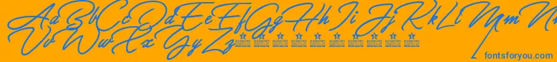 GreatDayBoldPersonalUse Font – Blue Fonts on Orange Background
