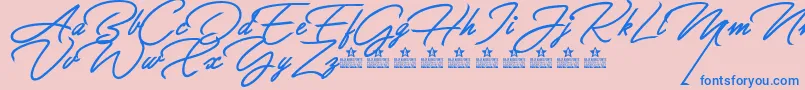 GreatDayBoldPersonalUse Font – Blue Fonts on Pink Background