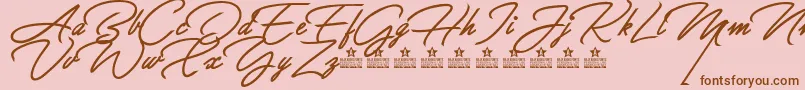 GreatDayBoldPersonalUse-Schriftart – Braune Schriften auf rosa Hintergrund