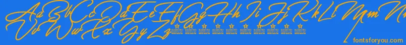 GreatDayBoldPersonalUse Font – Orange Fonts on Blue Background