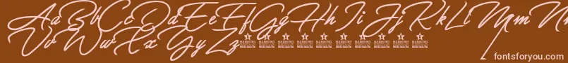 GreatDayBoldPersonalUse Font – Pink Fonts on Brown Background
