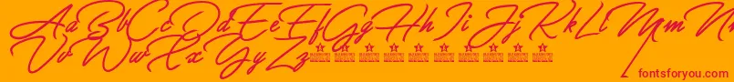 GreatDayBoldPersonalUse Font – Red Fonts on Orange Background