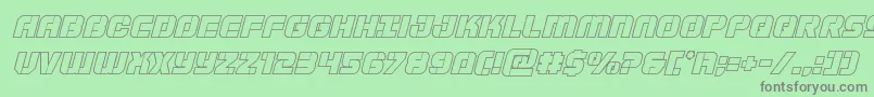 Supersubmarineoutital Font – Gray Fonts on Green Background