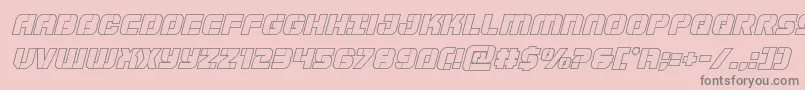 Supersubmarineoutitalフォントについての詳細 フォントSupersubmarineoutital – ピンクの背景に灰色の文字