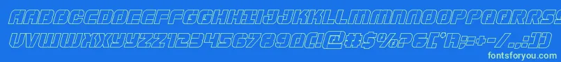 Supersubmarineoutital Font – Green Fonts on Blue Background