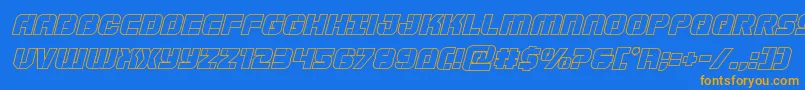 Supersubmarineoutital Font – Orange Fonts on Blue Background