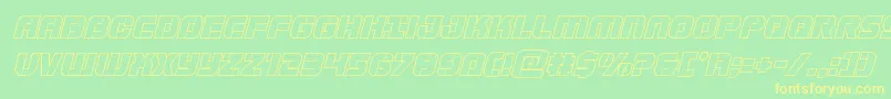 Supersubmarineoutital Font – Yellow Fonts on Green Background