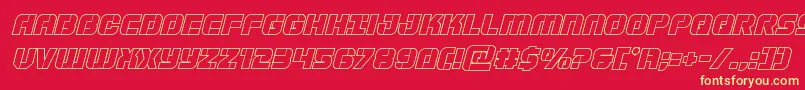 Supersubmarineoutital Font – Yellow Fonts on Red Background