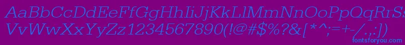 UrwegyptiennetligextwidOblique Font – Blue Fonts on Purple Background