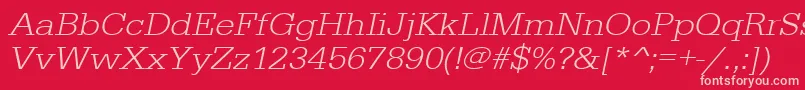 UrwegyptiennetligextwidOblique-Schriftart – Rosa Schriften auf rotem Hintergrund
