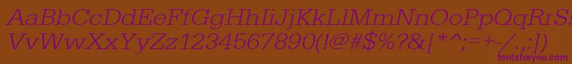 UrwegyptiennetligextwidOblique Font – Purple Fonts on Brown Background